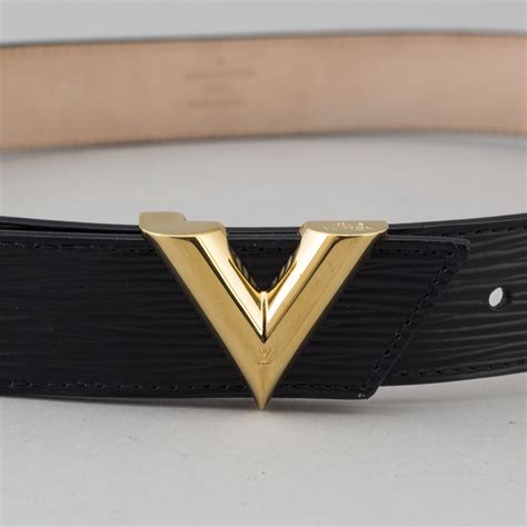 lv essential v belt black|Authentic Louis Vuitton Black Epi Calfskin Leather Essential V.